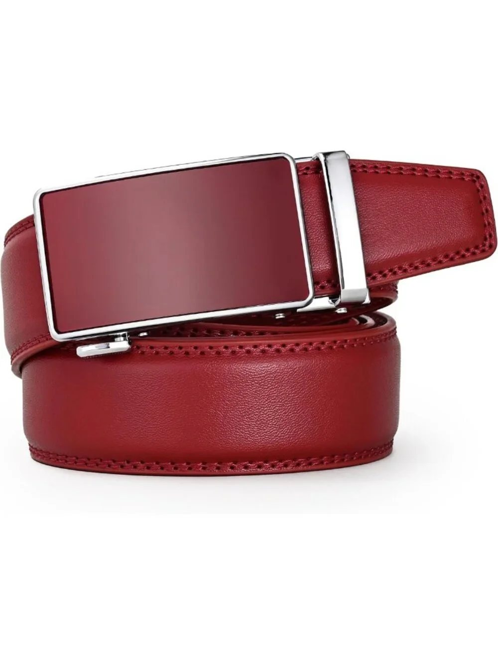 Men's Ratchet Dress Belt with Automatic Buckle - Adjustable Brown/Black 35mm